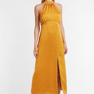 EXPRESS Satin Halter Maxi Dress New With Tags